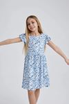 Defacto Kız Çocuk Mavi Elbise - W7746A6/BE194