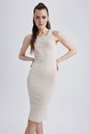 Defacto Kadın Krem Elbise - U8106AZ/ER37