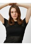 Koton Kadın Siyah Tişört - 3SAK50044EK