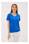 Fashion Friends Kadın Mavi Tişört - 23Y0541K1