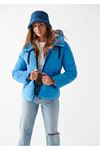Mavi Kapüşonlu Kadın Mavi Ceket - M1110043-81776
