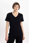 Defacto Kadın Siyah Tişört - I1080AZ/BK81