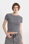 Defacto Kadın Gri Tişört - B9229AX/GR103