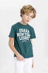 Defacto Erkek Çocuk Yeşil Tişört - B9469A8/GN623