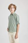 Defacto Erkek Çocuk Yeşil Gömlek - B5983A8/GN1107