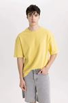 Defacto Erkek Sarı  Tişört - C0151AX/KH486