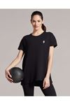 Skechers W Graphic Tee Long T-Shirt Kadın Siyah Tişört - S221482-001