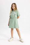 Defacto Kız Çocuk Yeşil Elbise - B4475A8/GN225