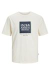 Jack & Jones Jorlafayette Box Tee Ss Crew Neck Erkek Krem Tişört - 12252681