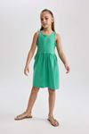 Defacto Kız Çocuk Yeşil Elbise - B4336A8/GN212
