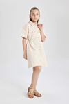 Defacto Kız Çocuk Kahverengi Elbise - C1514A8/OG579