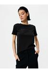 Koton Kadın Siyah Tişört - 4SAK50430EK