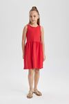 Defacto Kız Çocuk Kırmızı Elbise - B4336A8/RD135