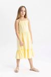 Defacto Kız Çocuk Sarı  Elbise - B4466A8/YL273