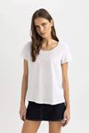 Defacto Kadın Beyaz Tişört - K1508AZ/WT83