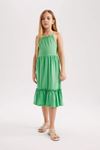 Defacto Kız Çocuk Yeşil Elbise - B4466A8/GN241