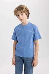 Defacto Erkek Çocuk Mavi Tişört - B6165A8/BE284
