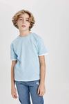 Defacto Erkek Çocuk Mavi Tişört - B5928A8/BE759