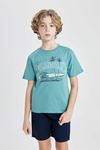 Defacto Erkek Çocuk Yeşil Tişört - C1937A8/GN1226