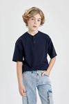 Defacto Erkek Çocuk Lacivert Tişört - B8895A8/NV135