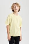 Defacto Erkek Çocuk Sarı  Tişört - B5927A8/YL272