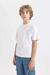 Defacto Erkek Çocuk Beyaz Tişört - B6165A8/WT34