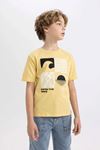 Defacto Erkek Çocuk Sarı  Tişört - C3308A8/YL510