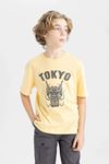 Defacto Erkek Çocuk Sarı  Tişört - C3170A8/YL295