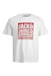 Jack & Jones Jjflınt Tee Ss Crew Neck Erkek Beyaz Tişört - 12248614