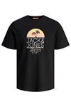 Jack & Jones Jorcasey Tee Ss Crew Neck Ln Erkek Siyah Tişört - 12255238