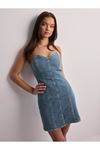 Only Onlkırsı Corset Dnm Dress Dot Kadın Mavi Elbise - 15300458