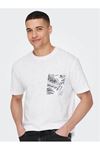 Only & Sons Onsperry Lıfe Reg Leaf Ss Pockettee Noos Erkek Beyaz Tişört - 22025286