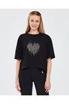 Skechers W Graphic Tee Shiny Logo T-Shirt Kadın Siyah Tişört - S221173-001