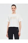 Skechers W Graphic Tee Shiny Logo T-Shirt Kadın Beyaz Tişört - S221460-102