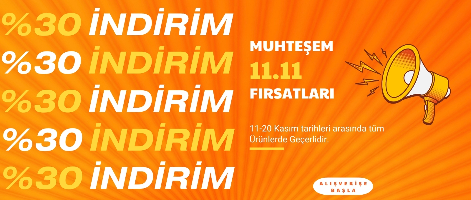 Tüm Ürünlerde %30 İndirim